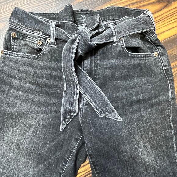 Polo Ralph Lauren The Tompkins Skinny Crop Distressed Jeans w/Belt Size 30 - Picture 3 of 11